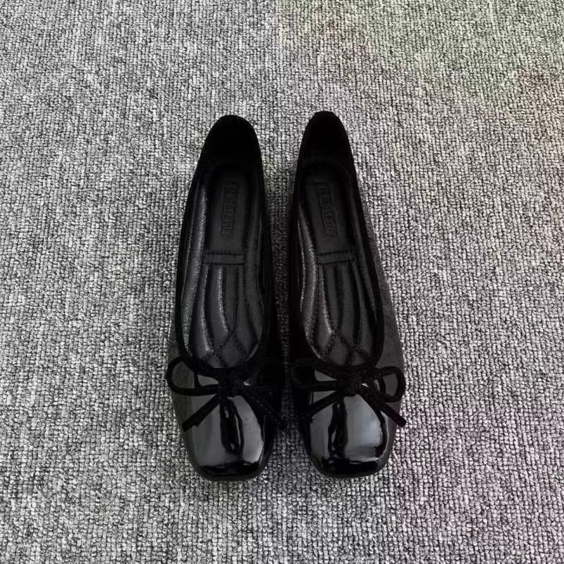 レディース バレエシューズ スクエアトゥ リボン スリップオ - Women'S Shoes のレビューと価格