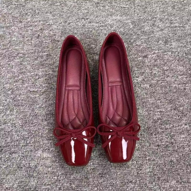 レディース バレエシューズ スクエアトゥ リボン スリップオ - Women'S Shoes のレビューと価格