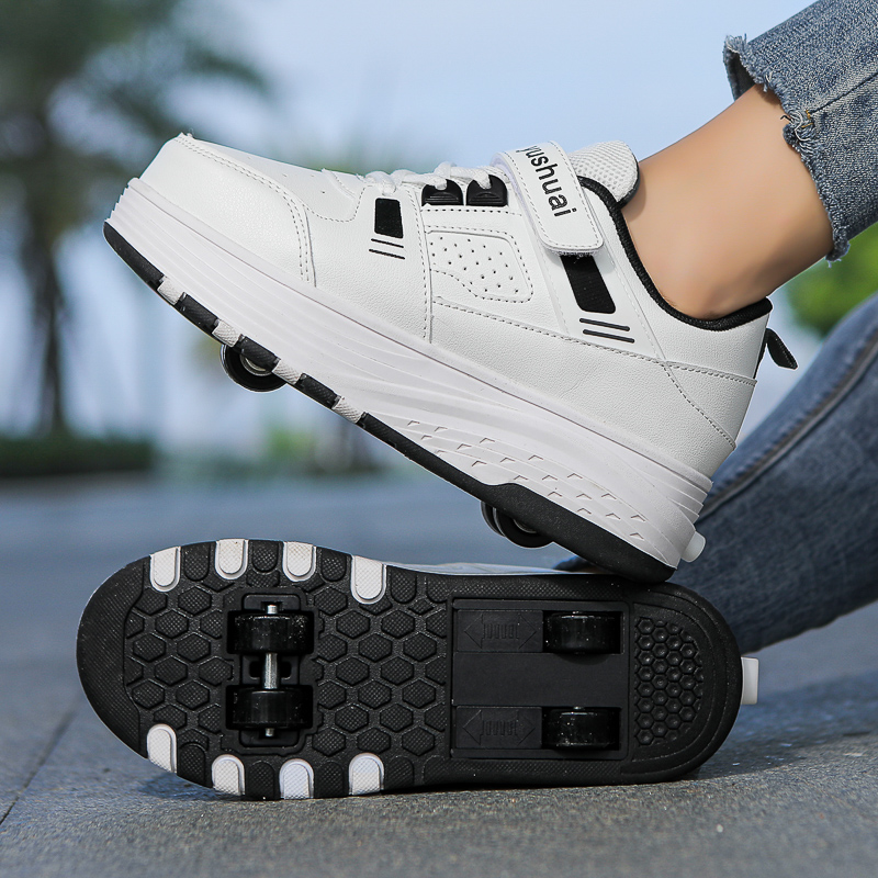 子供用4輪ローラーシューズ、格納式の車輪が付いたスニーカー。 - Men'S Shoes のレビューと価格