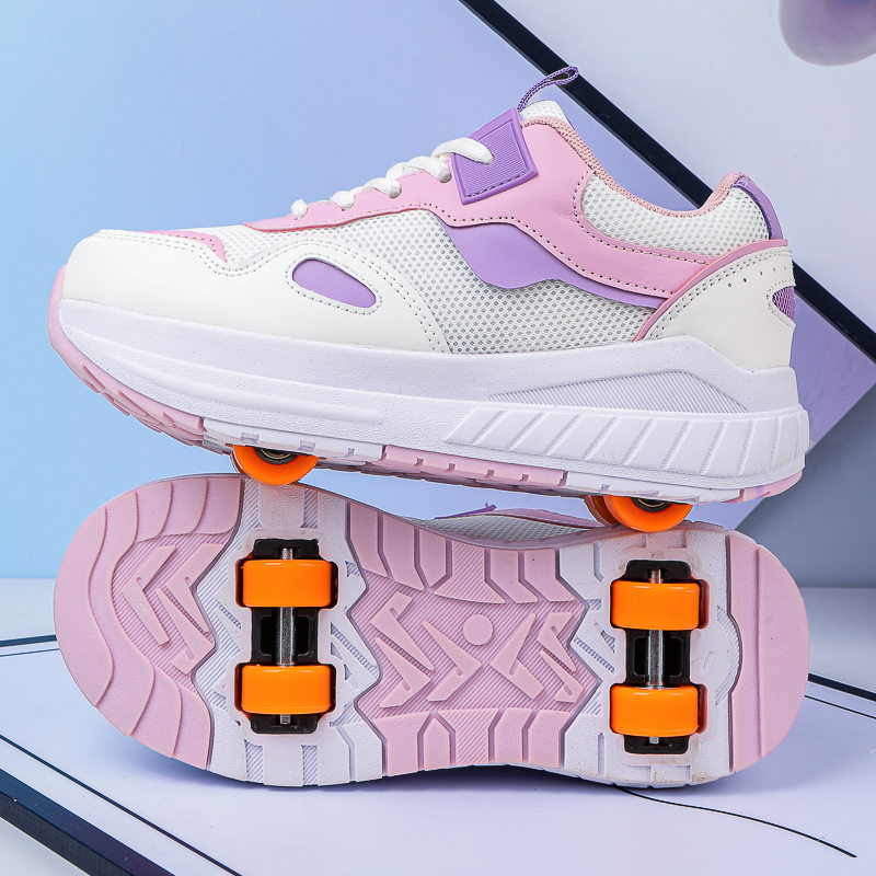 子供用ローラースケート、4輪、取り外し可能な車輪付きスニーカ - Women'S Shoes のレビューと価格